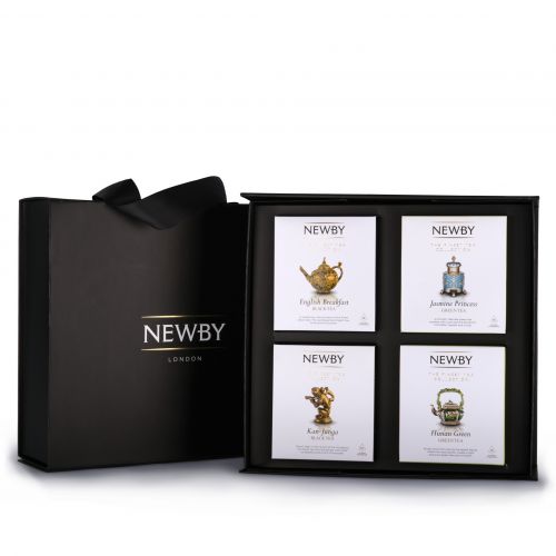Black & Green Silken Pyramids Gift Box